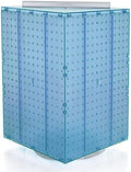 Azar Displays 701414-BLU Rotating Display Stand - 4-Sided Display Racks - Peg Display Carousel (14” W x 14” D x 20” H) - Easy Assemble Revolving Display for Retail - Pegboard Organizer, Blue by AzarDisplays
