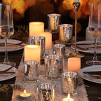 24pcs Assorted Silver Votive Candle Holders for Wedding Table Centerpieces - Image 3