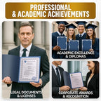 50 Pack Double Sided Certificate Holders 8.5x11 Blue - Heavyweight 300gsm Cardstock Diploma Holder - Dual Certificate Folder Letter Size Award Certificate for Graduation with Silver Foil Diploma Cover - Image 5