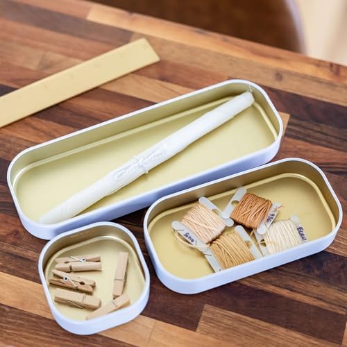Three by Three Seattle Metal Drawer Organizer Tray Set, 6-Pc, 1" (Gold) - Image 4