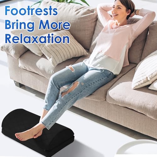CushZone Foot Rest for Under Desk at Work, Black-16.9 in - Image 6