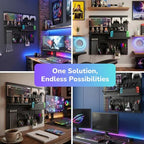 Keepo Peg Board Wall Organizer for Gaming Setup, Pegboard with Adhesives & Screw Mounts, Includes Peg Board Accessories for Gaming Accessories, Tech Storage & Office Organization (Black, 22″×22″) - Image 7