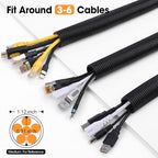 40 FT Wire Loom 1 Inch, Split Wire Loom Tubing Wire Conduit, Wire Protector Tubing – Black - Image 2