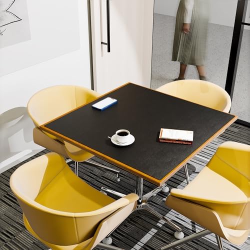 CENNBIE 30 Inches Square Table Pad - Cork & Leather Table Mat - Suitable as Side Dining Coffee Table Cover Protector - Can Be Cut to Fit (23.6"-30", Black) - Image 6