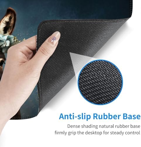 Desk Mat, Mouse Pad with Wrist Rest, 4-in-1 Large Mouse Pads for Desk, Ergonomic Mouse Pad and Keyboard Wrist Rest Gaming Keyboard Mat for Office,Donkey with Flower Crown - Image 4