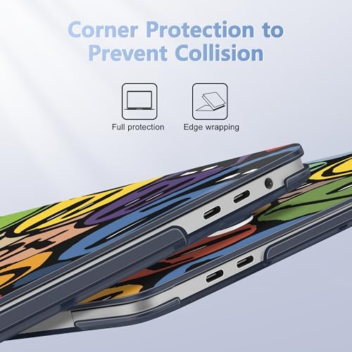 for MacBook Pro 16 inch Case 2019 2020 Release Model A2141, Plastic Hard Shell Cover with Keyboard Cover & Screen Protector for MacBook Pro 16 inch with Touch Bar & Touch ID, Happy Emoji - Image 3
