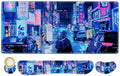Large Gaming Mouse Pad Set, 4 in 1 Extended Keyboard Desk Mat with Wrist Rest, Computer Game Mousepad, Non-Slip Desk Pad Protector Easy Typing Pain Relief for Home Office I Anime Neon Street by NXZGO