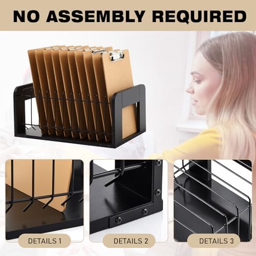 1 Pcs Vertical Clipboard Holder, 12Slot Clipboard Storage Rack, Black - Image 3