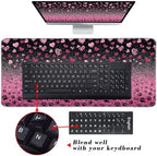 Keyboard Wrist Rest and Mouse Pad with Wrist Support Set Ergonomic Coaster,Memory Foam,Easy Typing Pain Relief,Large XL Desk Mat 31.5"x 11.8",Glitter Hearts and Paw Prints - Image 7