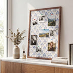 Leinuosen 17" x 23" Cork Bulletin Board, Blue Flower, Wood Frame - Image 5