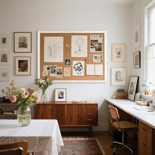 Large Cork Board Bulletin Board, 48"x36" Corkboard for Wall - Image 2