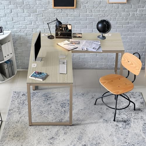 SHW 55 x 60 Commercial-Grade L-Shape Corner Office Computer Desk, Maple - Image 2