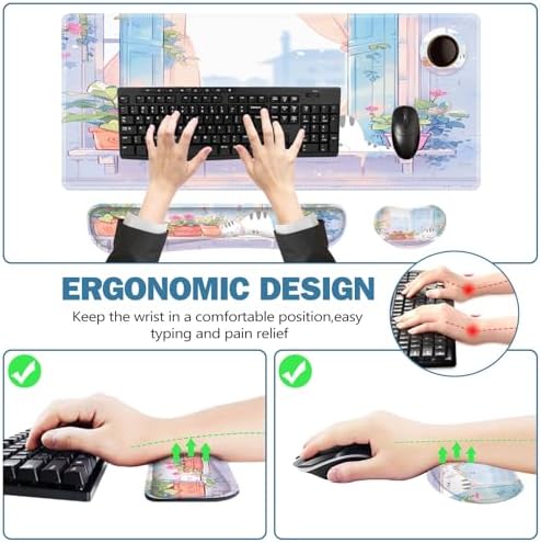 ToLuLu Extended Gaming Mouse Pad, Ergonomic Keyboard Mouse Wrist Rest Set - Image 6