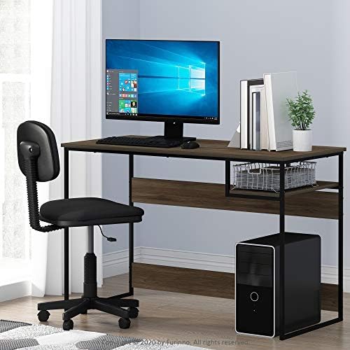 FURINNO Moretti Lifestyle Study Desk, 45 Inches, Columbia Walnut - Image 2
