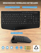 SABLUTE Wireless Keyboard and Mouse Combo, Full Size, Ergonomic Wrist Rest - Image 5
