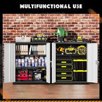 Greenvelly Metal Garage Storage Cabinet, Lockable Metal Cabinets with 2 Doors and Shelves,36” Steel Storage Locking Counter Cabinet for Office,Garage,Kitchen,Home,School(Black Grey) - Image 4