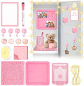 Demonwer Pink Locker Accessories Kit Magnetic Whiteboard Pen Holder Sticky Note Small Carpet Hook for Back to School Essentials Locker Decorations by Demonwer