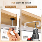 SHUWEI 35.6" Under Desk Cable Management Tray, Mesh, No-Drill Mount, White - Image 4