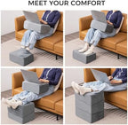 Ganondorf 3PCS Foot Rest for Under Desk at Work Adjustable Foot Rest Under Desk Ergonomic Foot Stools for Under Office Desk Extra Large Leg Pillow for Underdesk Footrest with Warm Sherpa Topper, Grey - Image 2