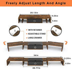 WESTREE Triple Dual Monitor Stand Riser with Drawer,Extra Large Adjustable for 2~3 Monitors,Solt for Phone & Tablet, Desktop Organizer Stand for Computer,Laptop,Printer,TV - Image 7