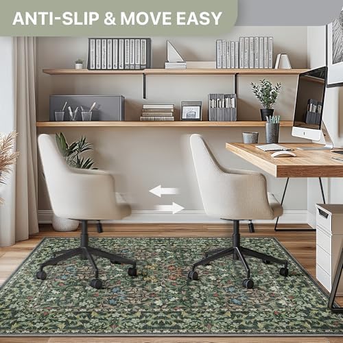 48"x72" Office Chair Mat for Hardwood Floor, Non-Slip Washable Moss Green - Image 5