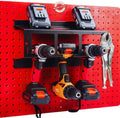 Heavy Duty Pegboard Drill Holder, 3 Drill Storage Rack with Hooks & Pegs by MADDTOOLS