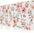 Pink Botanical Office Desk Mat 31.5" x 15.7" Desktop Mat PU Leather Large Mouse Pad White Mousepad Non-Slip Table Mat for Girls, Women, Home, Work, Computer, and Gaming by Unknown