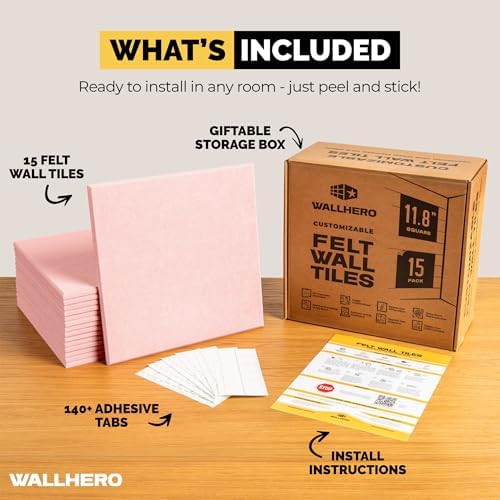 Vision Board - Cork Board for Walls, 59" x 36" | 15 Pack | Cork Board Tiles, Felt Bulletin Board, Large Corkboard, Cork Panel for Office, Felt wall Panels, Cork Panels, Corkboard Roll (Pink) - Image 3