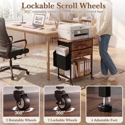Faesun Printer Stand with Storage, 22In Printer Table with 2 Fabric Drawers - Image 6