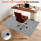 BAGAIL Office Chair Mat for Hardwood Floor, 48"x60" Heavy Duty Computer Chair Mat - Fast Flat & Smooth Glide - Non-Slip Desk Chair Floor Protector for Home Office - Black - Image 4