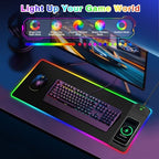 RGB Gaming Mouse Pad with Magnetic Wireless Charging & Foldable Phone Stand - Image 3