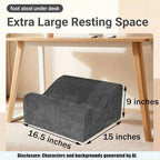 Large Foot Rest for Under Desk at Work, Footrest with Washable Cover for Office,Multifunctional Home Footrest,Dark Gray+AA - Image 2
