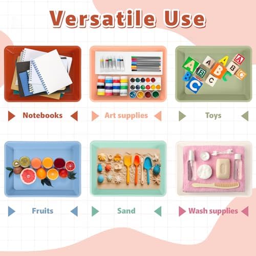gisgfim 12 Pack Letter Size Stackable Paper Trays for Classroom, Boho - Image 6