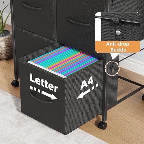 HIGDBFE 4 Drawer Mobile Lateral File Cabinet 23''W for Large Printer - Image 6