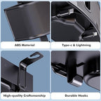 Car Headrest Cup Holder for Back Seat Organizer for Type-c/Lightning Retractable Charging Cables Multi- Hanging Snack Storage Box with Strong Hooks for Kids and Fast Charging for Travel Accessories - Image 6