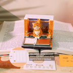 3D Calendar 2027, 3D Memo Pad Art Sticky Notes, Time Piece Calendar 2027, Creative Weekly Notepad with Light, Paper Carving Art Desktop Gift for Christmas Birthday Anniversaries (Orange Cat 2027) - Image 5