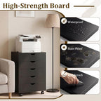 5 Drawer Mobile File Cabinet, Under Desk Storage Cabinet with Wheels - Image 6