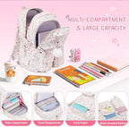 4PCS Corduroy Backpack for Girls with Leakproof Bento Box - Image 3