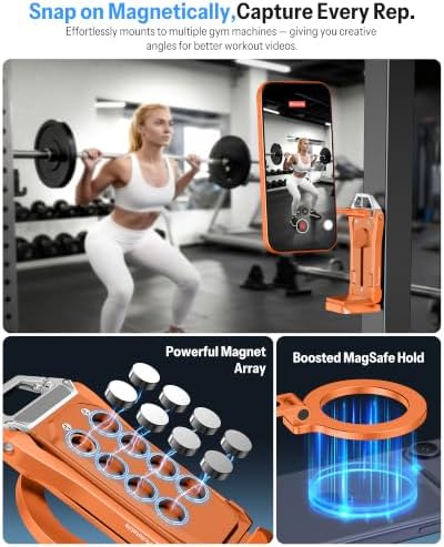 OMOTON TP02-Pro 5 in 1 Magnetic Phone Holder for Vlogging Essentials,Orange - Image 2