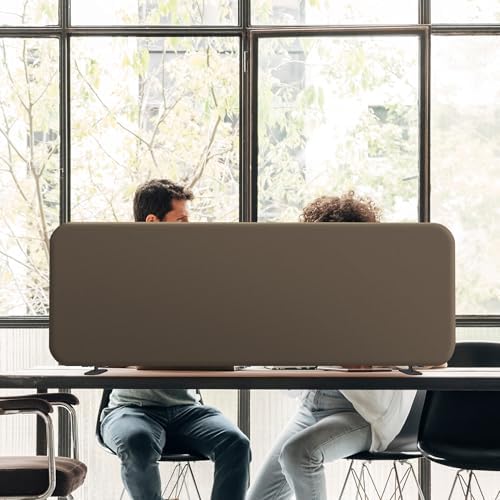 DECOLAB Desk Divider, Privacy Tabletop Partition Panel 48"x18", Taupe - Image 2