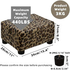CAROLMADE Small Foot Stool Ottoman Footstool with Legs Under Desk Footrest for Living Room Bedroom and Office, Faux Fur Brown - Image 3