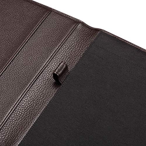 HISCOW Slim Leather Junior Padfolio, 5x8 Notepad Cover, Pebbled Coffee - Image 6
