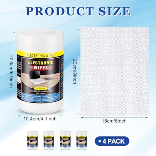 Threlaco 4 Pack 240 Count Electronic Screen Cleaning Wipes,Standard Style - Image 3