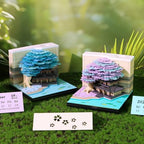 3D Calendar 2027, Desk Time Piece Calendar 2027,Tear-Away 3D Paper Art Notepad w LED Lights,Creative 3D Memo Artsy Pad Calendars, DIY Paper Carving Gift (Marriage Tree-D) - Image 4