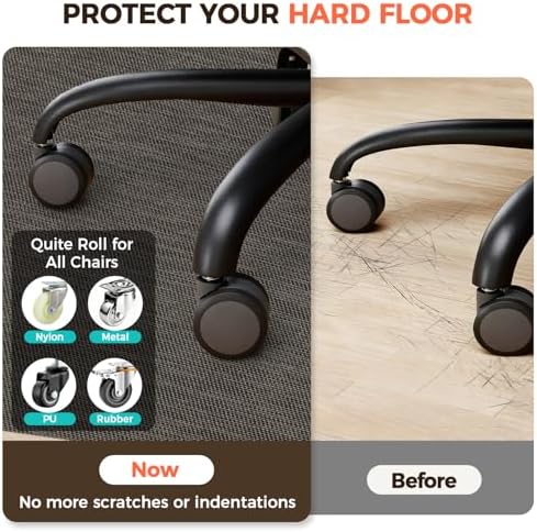BAGAIL Office Chair Mat for Hardwood Floor, 35"x47" Heavy Duty Computer Chair Mat - Fast Flat & Smooth Glide - Non-Slip Desk Chair Floor Protector for Home Office - Dark Brown - Image 3