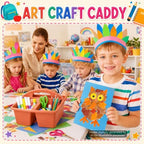 6 Pack Plastic Classroom Organizer Caddy with Handle, Boho Earthy - Image 4