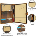 Full Grain Leather Legal Pad Portfolio Organizer for Work, Brown - Image 5
