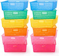 Geetery 12 Pack Classroom Storage Baskets with Handle,Translucent Colors by Geetery