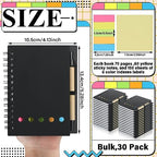 Qilery 30 Pack Lined Spiral Notebook Bulk Small Notepad and Pen Set - Image 2