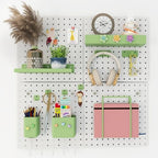Metal Pegboard Combination Kit 4 Pack Peg Board and 26 Accessories by Soubeoii